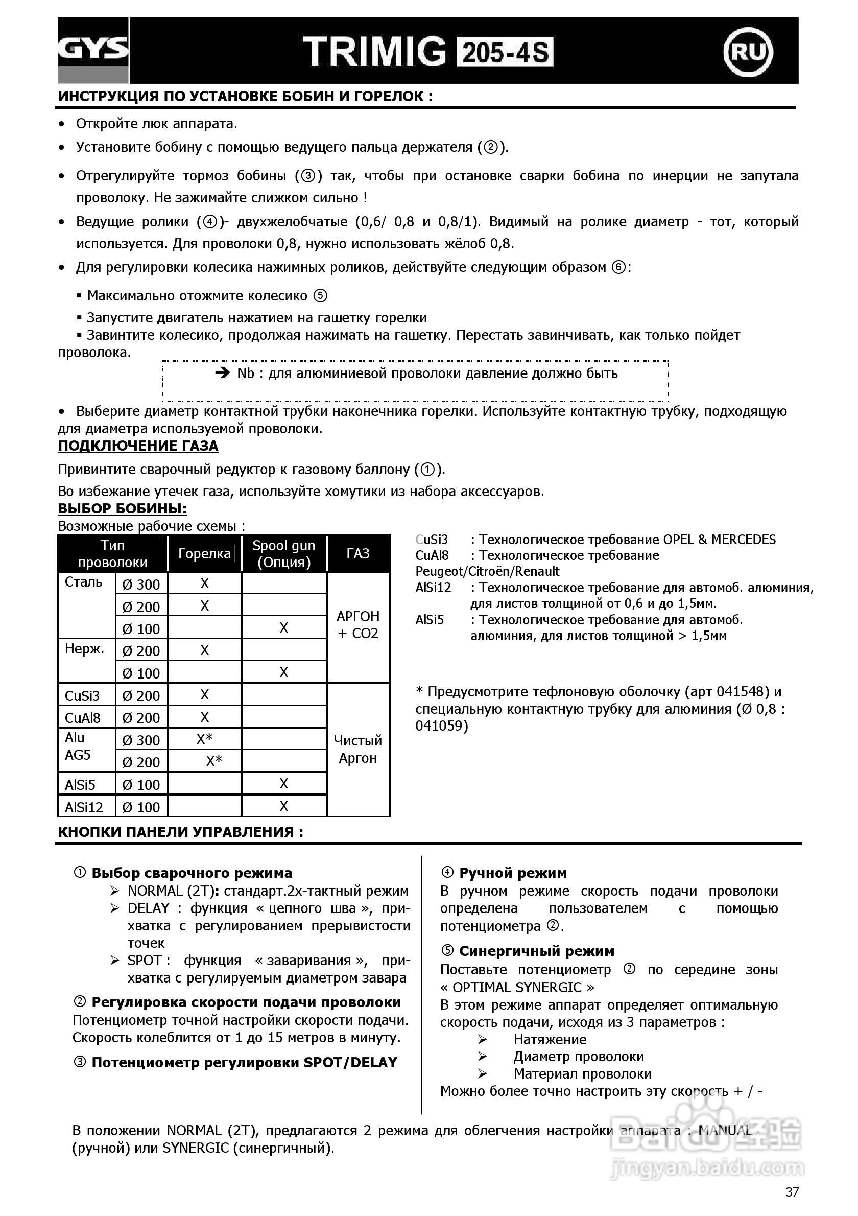 GYS TRIMIG 205-4S供应气体保护焊机说明书:[4]