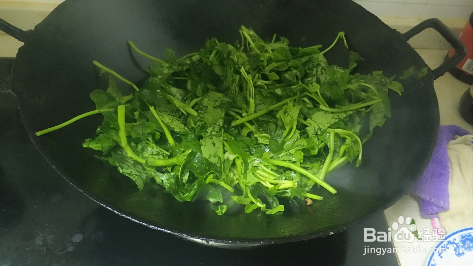 鸡油炒温菜的做法