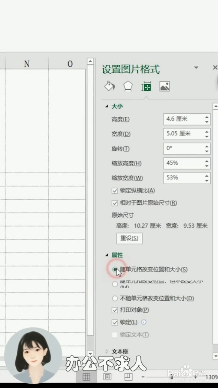 如何设置图片随单元格变化