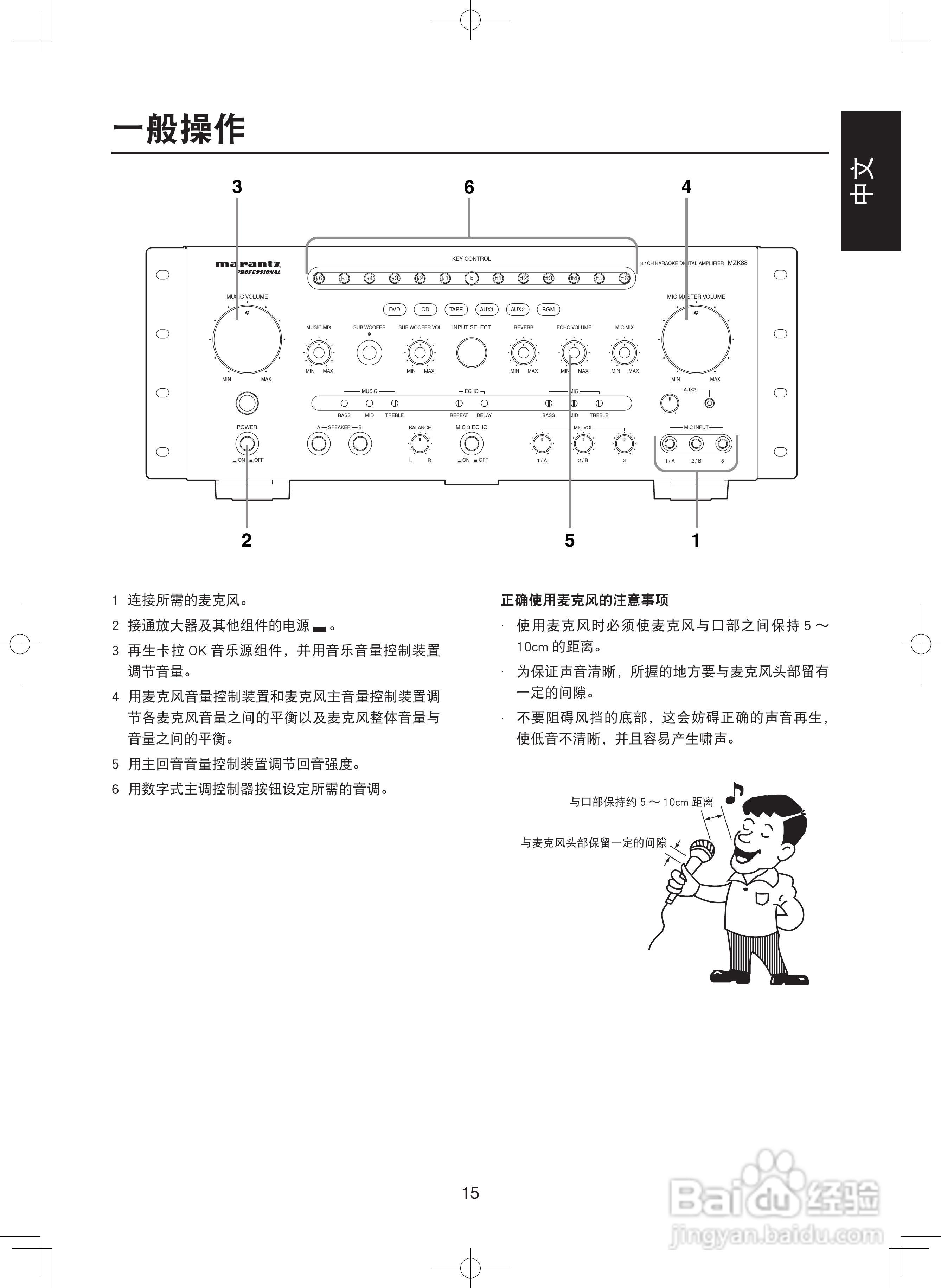 marantz MZK88卡拉ok数码放大器使用说明书:[2]