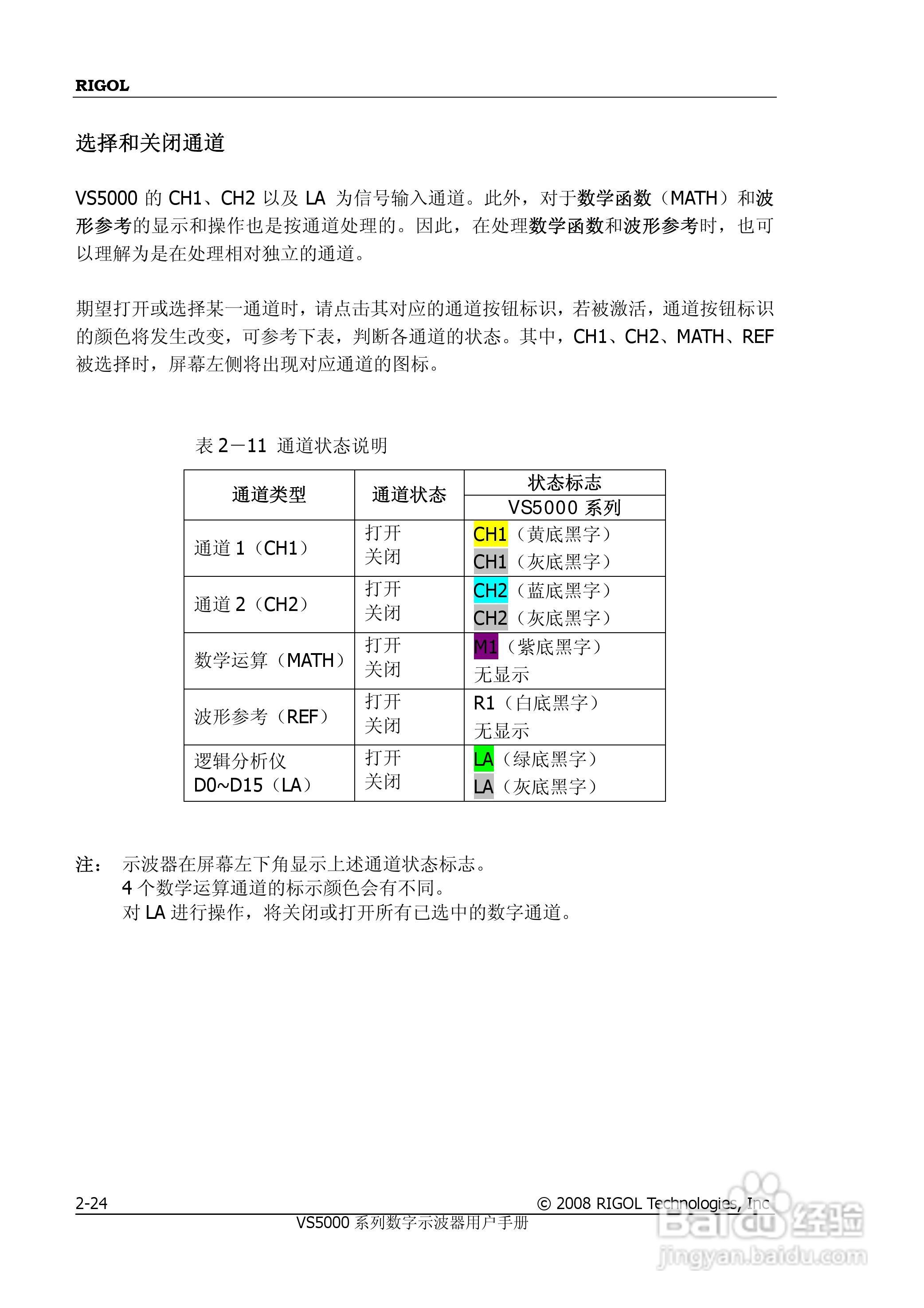 普源VS5000系列虚拟示波器说明书:[6]