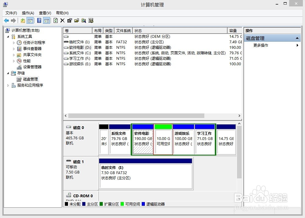 win7、win8如何新建磁盘分区