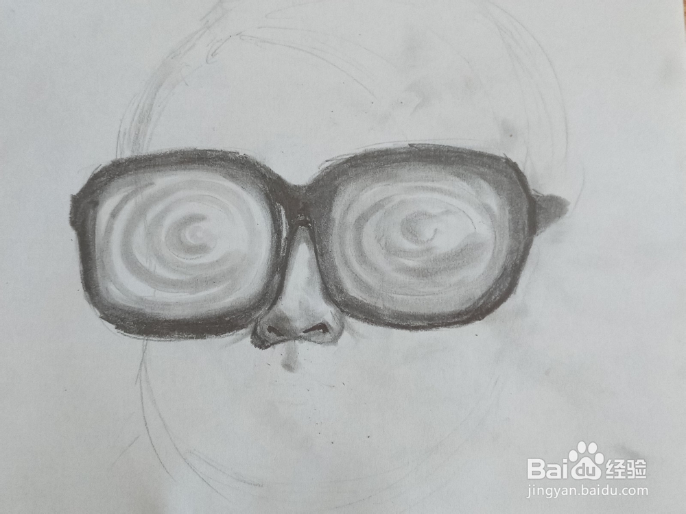 怎么画关于预防近视的素描画