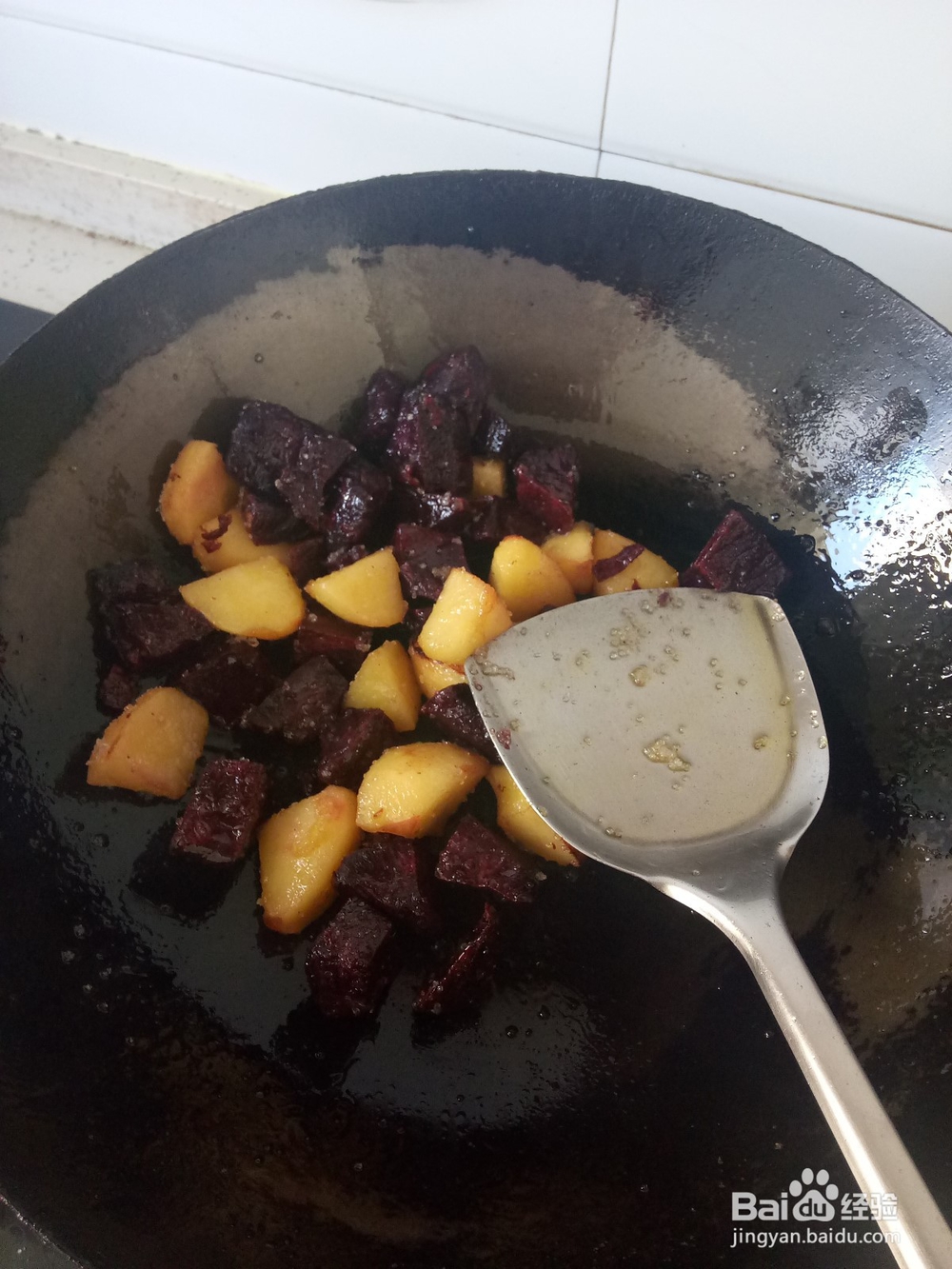 糖醋炒紫薯苹果