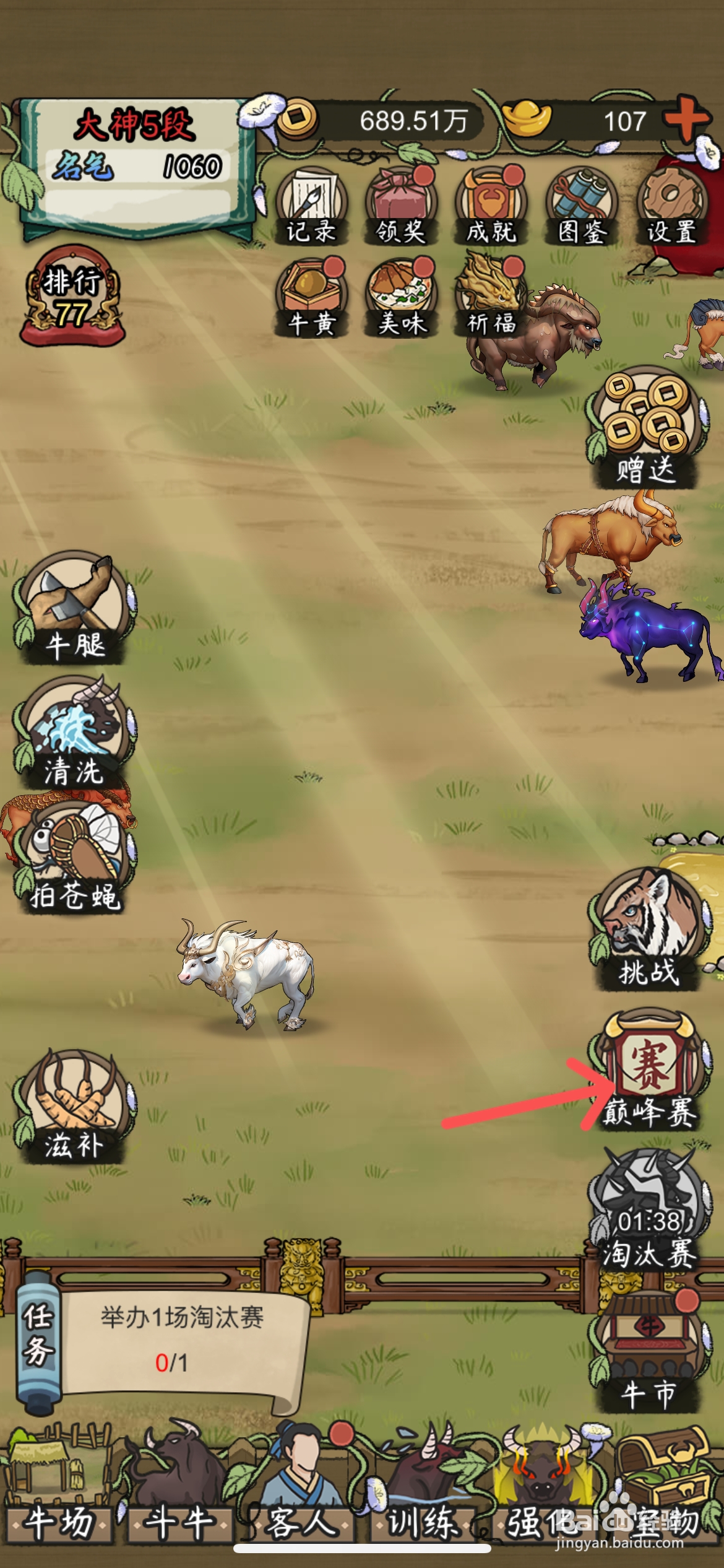 叫我养牛王怎么在巅峰赛中挑战玉泉县小组赛