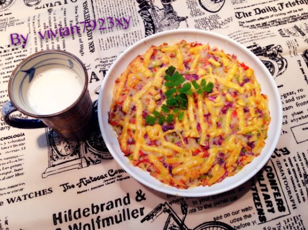 彩虹芝士条焗饭