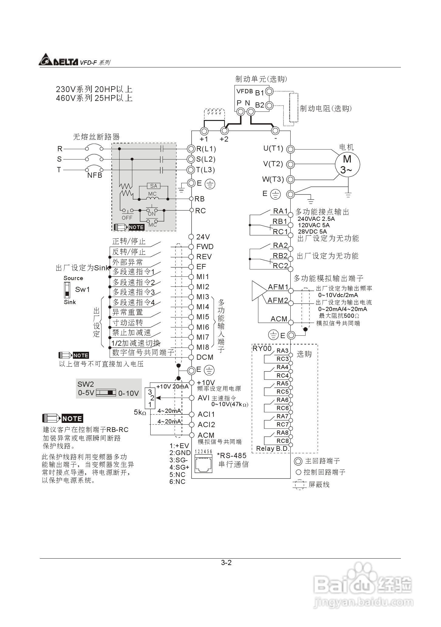 台达风机水泵专用型交流电机驱动器VFD-F系列说明书:[3]