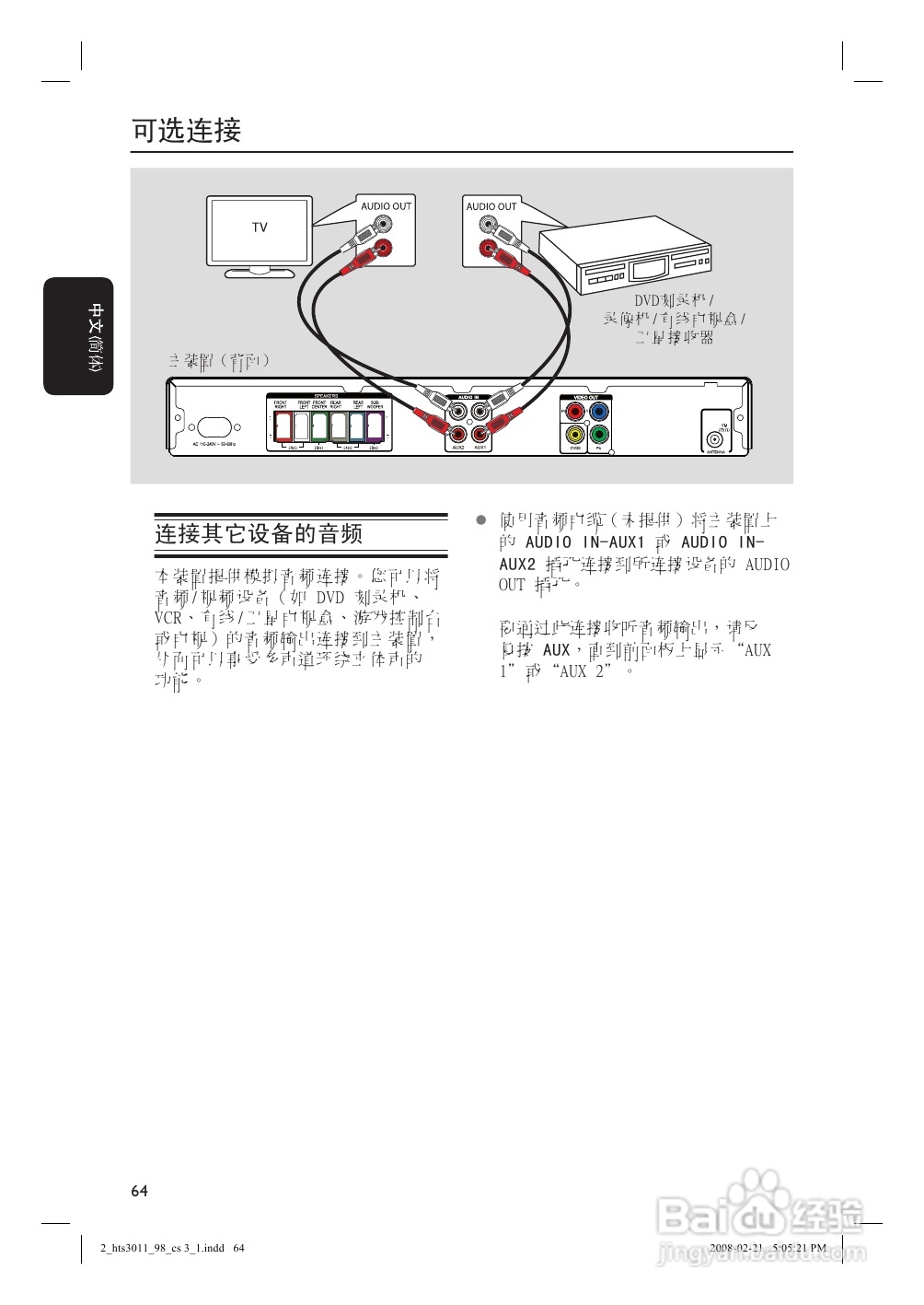 Philip飞利浦hts3011家庭影院说明书:[1]