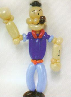 魔法气球造型系列之气球卡通公仔大力水手（下）