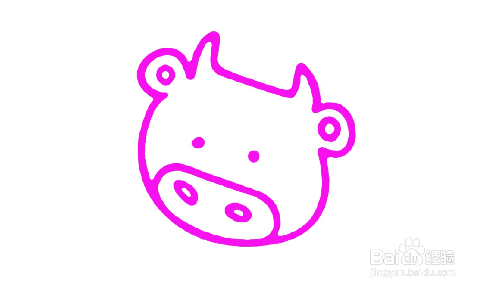 如何画出一个可爱的小牛简笔画