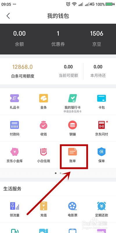 如何查看自己在京东商城的账单详情?