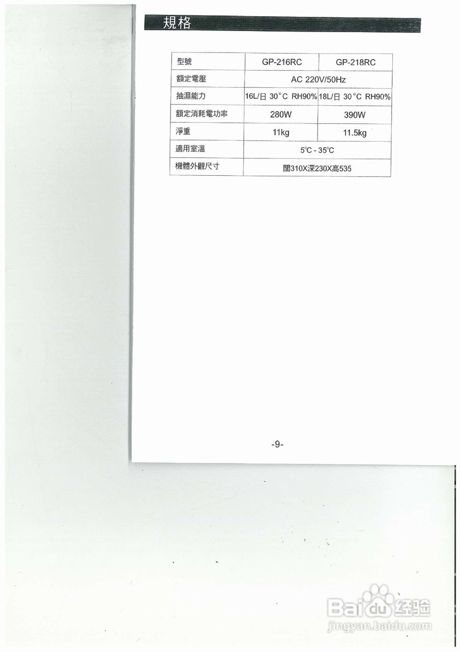 德国宝GP-218RC抽湿机使用说明书:[2]