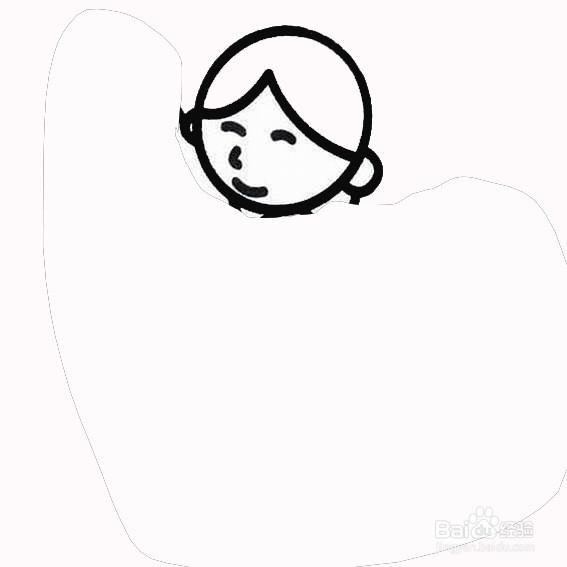 穿和服的彩色女孩的简笔画