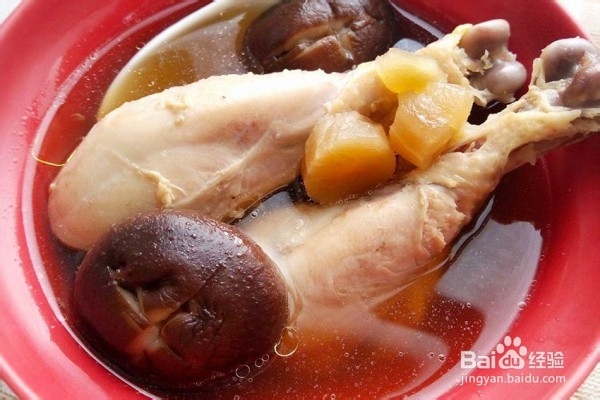 私房食谱:菜心香菇鸡汤