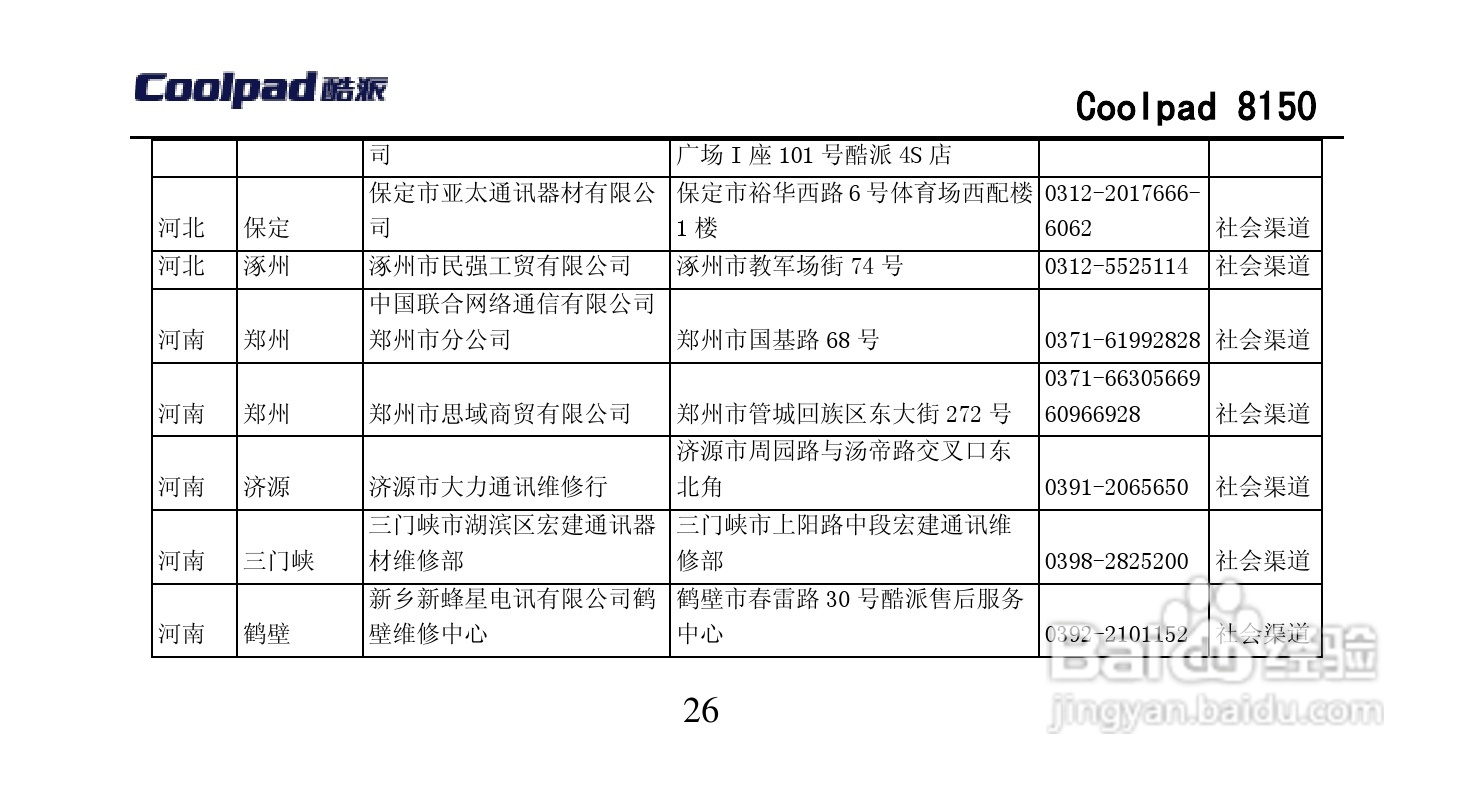 酷派 Coolpad 8150手机说明书:[8]