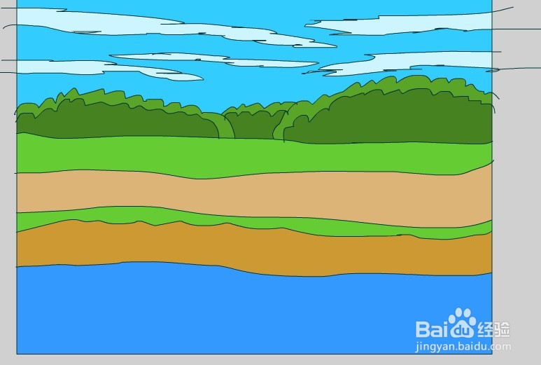 flash绘制一个河边小路场景