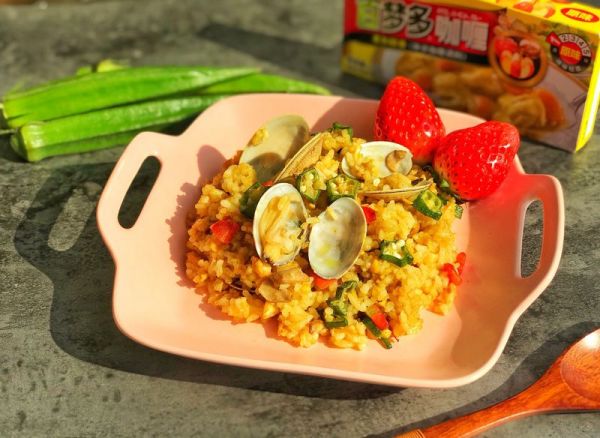 秋葵蛤蜊咖喱炒饭#Lady咖喱#