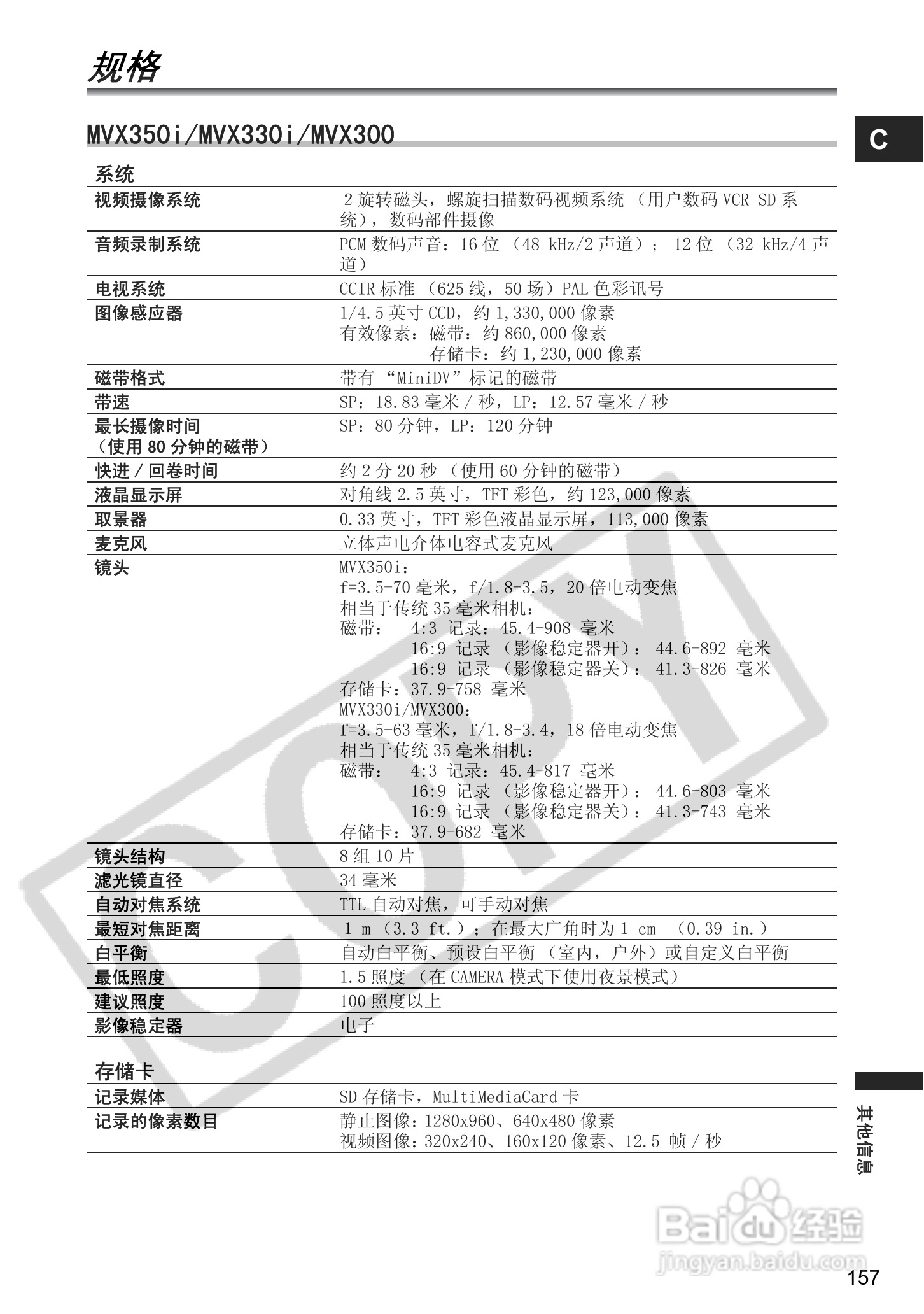 佳能MVX350i数码摄像机使用说明书:[16]