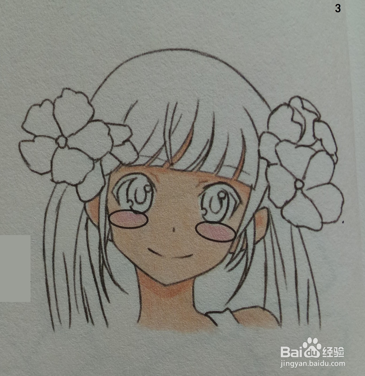 色铅笔绘制动漫人物皮肤