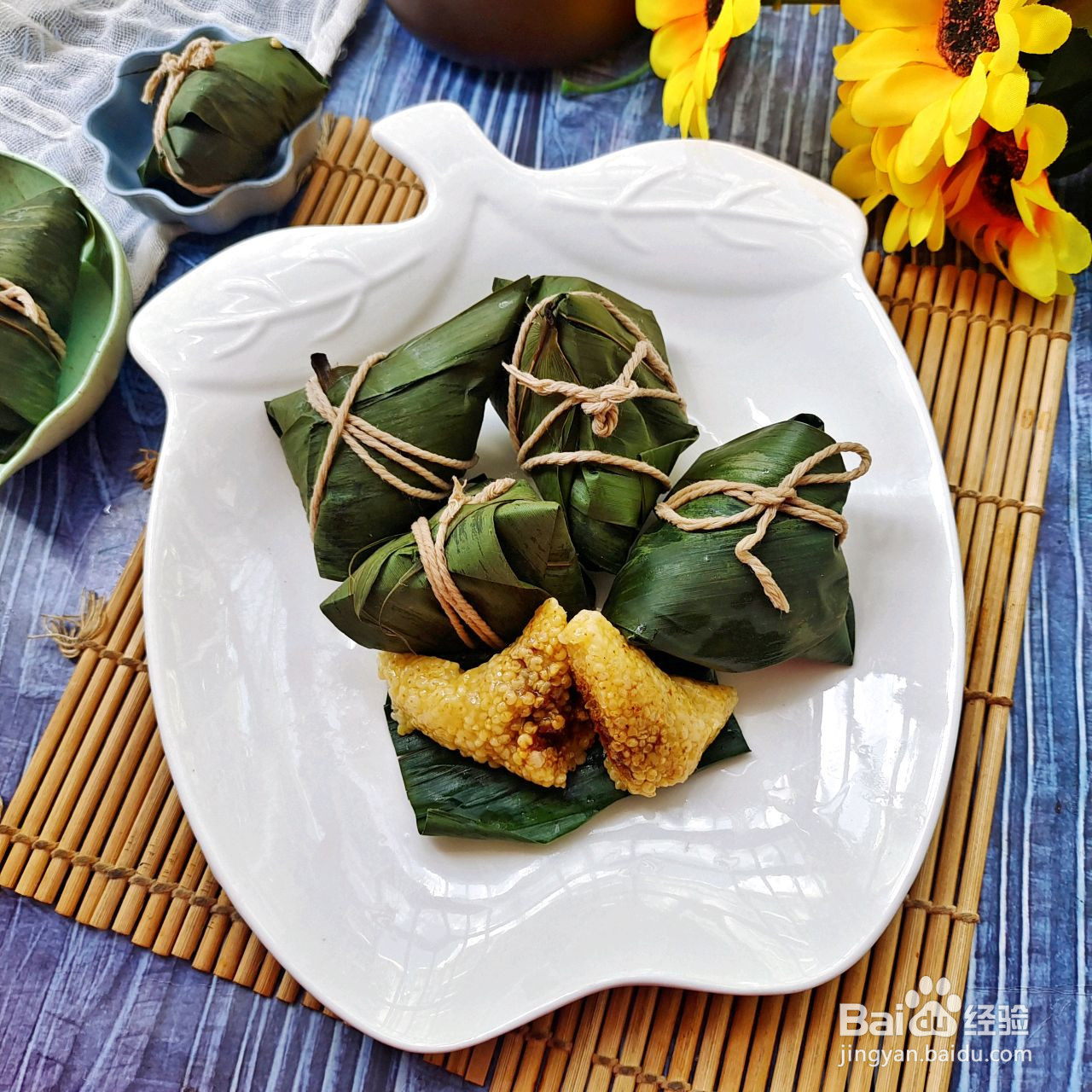 大黄米枣泥豆沙粽子的做法