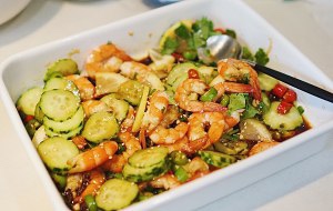 酸酸辣辣的黄瓜柠檬虾
