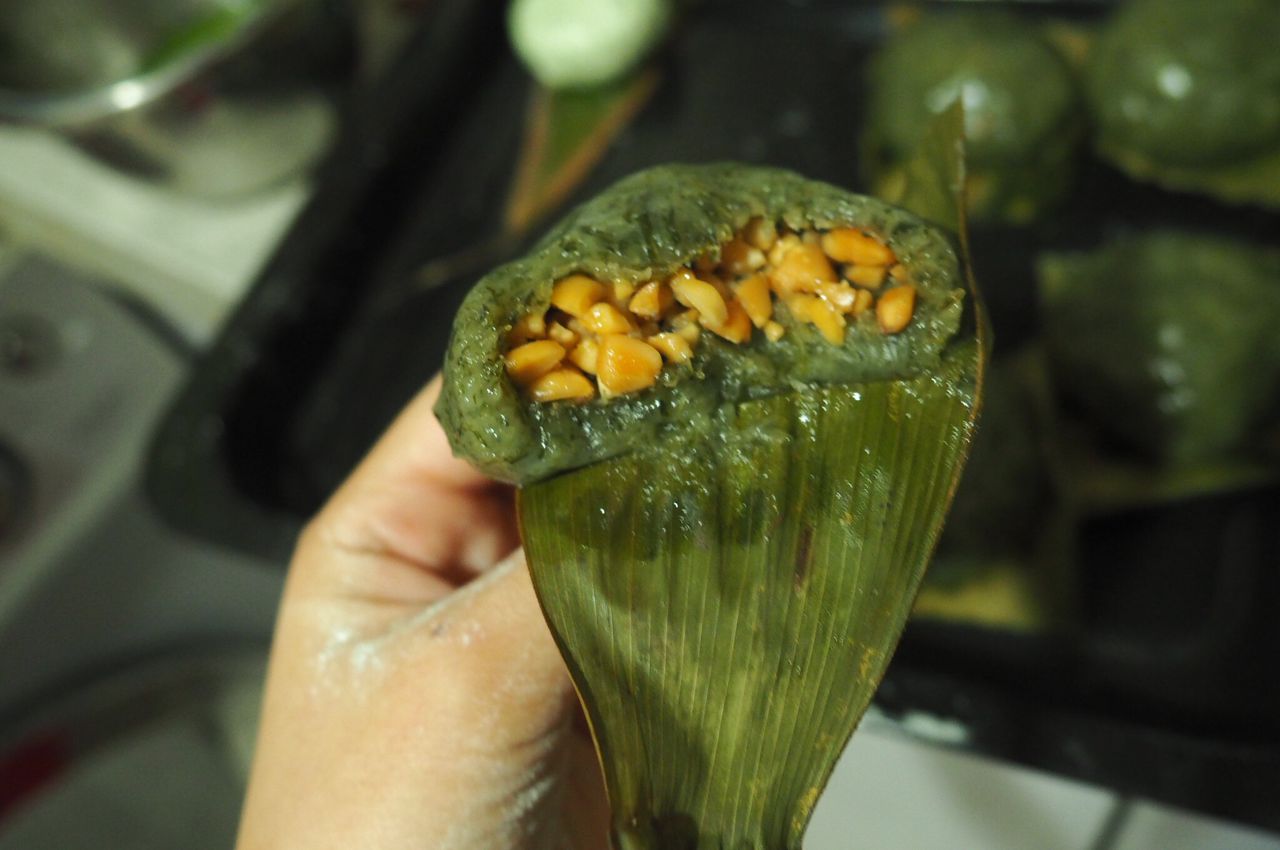 童年的味道—艾草青团,白糖花生芝麻馅