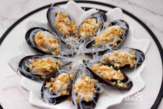 蒜香粉丝双椒青口贝的做法