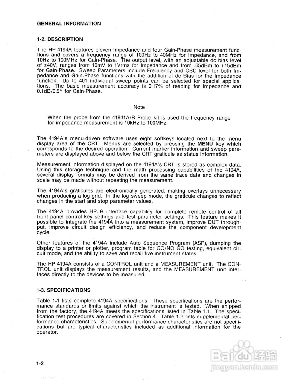 HP 4194A 电桥用户使用手册:[4]