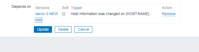 如何在zabbix的服务中增加依赖？