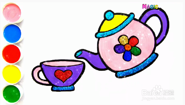 小茶壶简笔画色彩图片