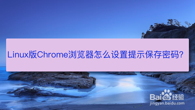 <b>Linux版Chrome浏览器怎么设置提示保存密码</b>