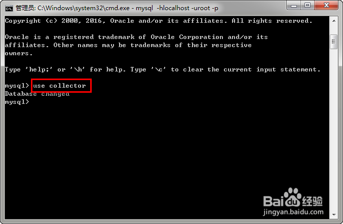 DOS命令连接mysql显示表结构