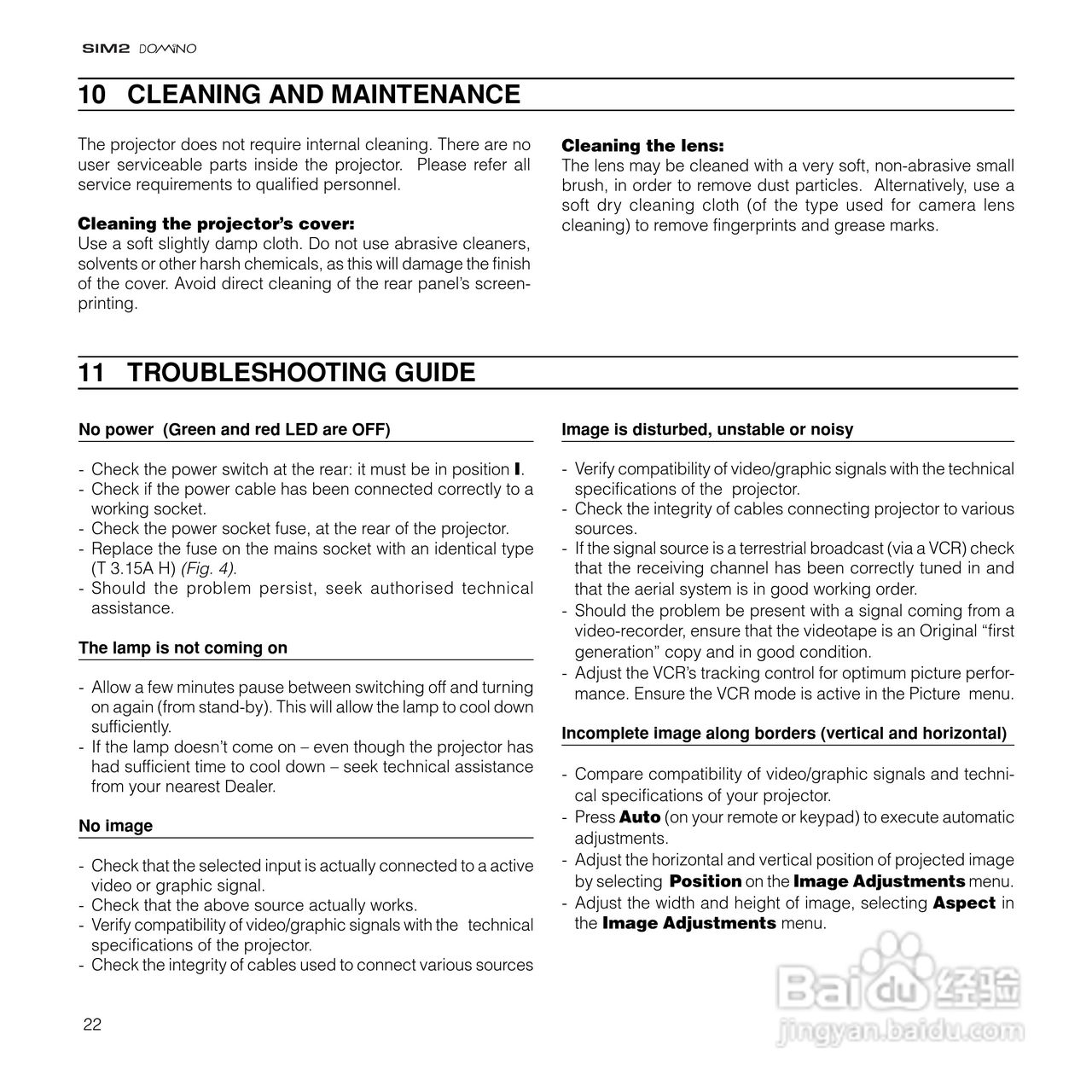 SIM2 DOMINO 18投影机说明书:[3]
