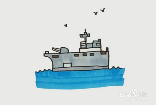军舰的简笔画怎么画