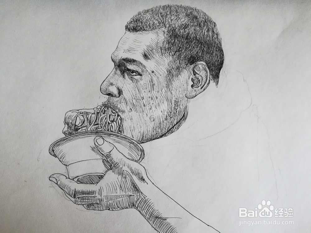 怎么画线面男生头像,线描头像