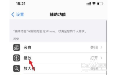 苹果手机如何关闭缩放功能