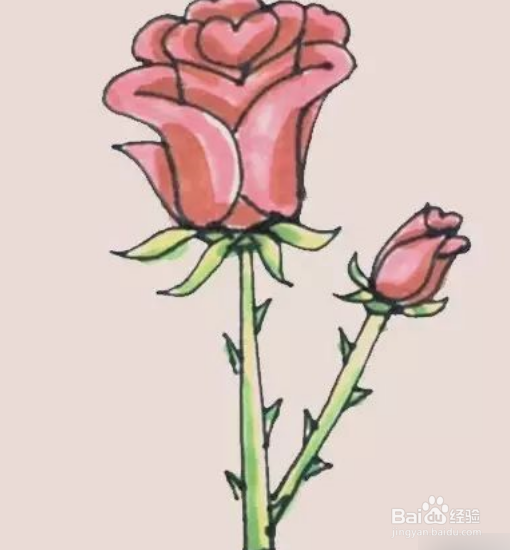 玫瑰花简笔画的画法