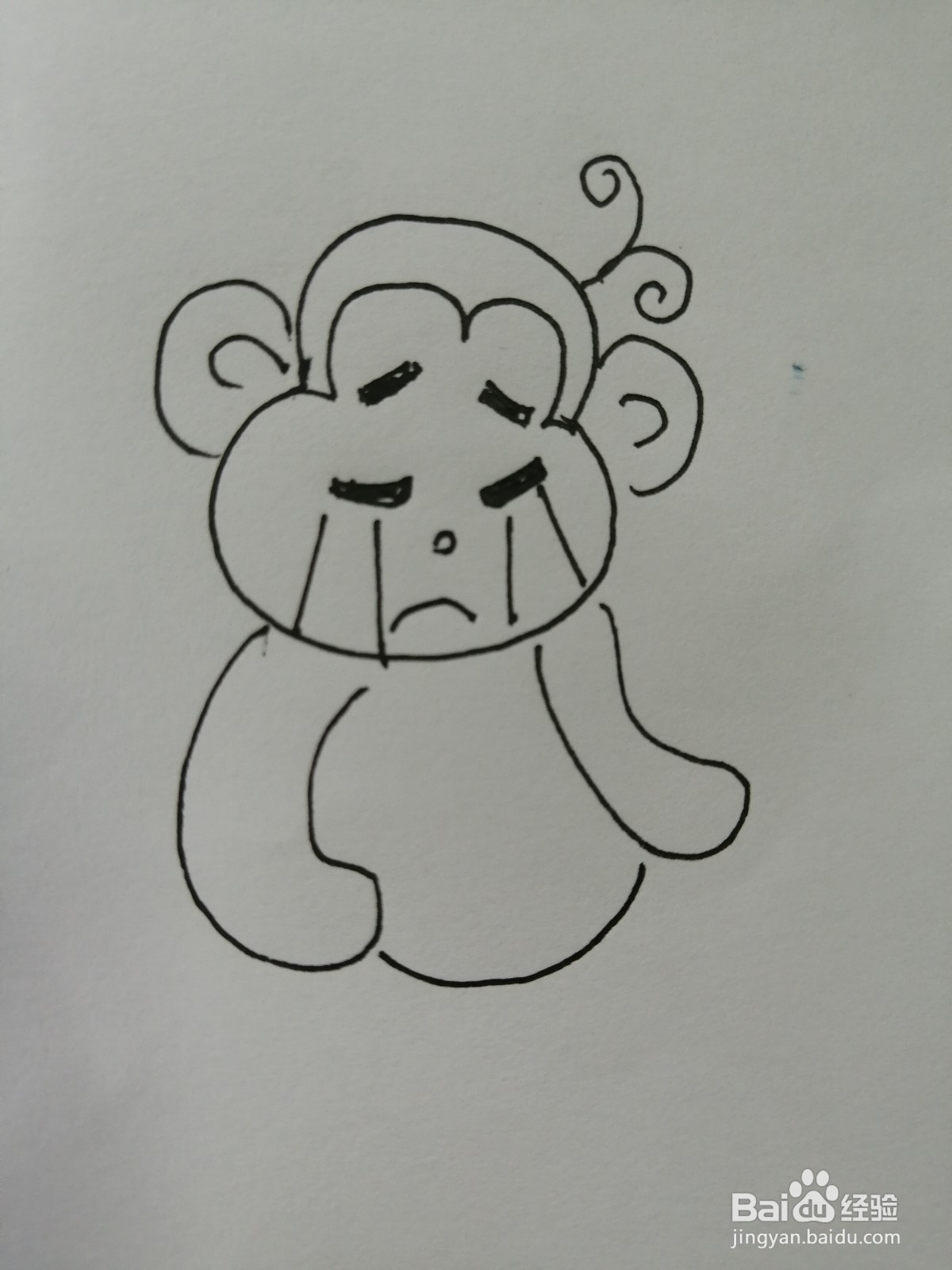 伤心的小猴子怎么画