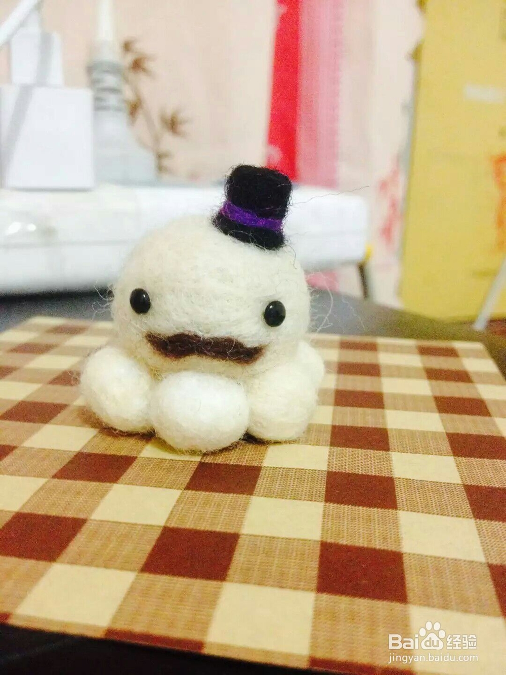 基础做法的羊毛毡小章鱼