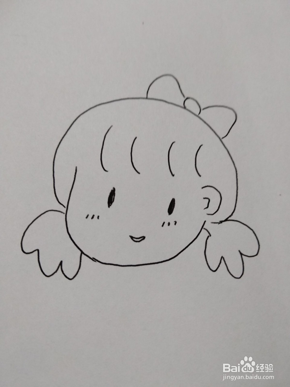 抖音火爆女孩的简笔画方法