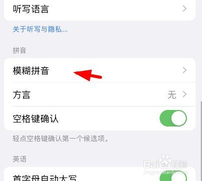 苹果13如何关闭模糊拼音