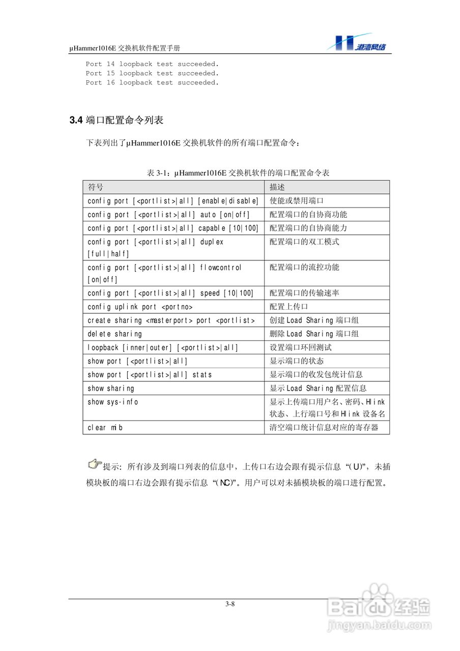 港湾网络交换机Hammer1016E型说明书:[3]