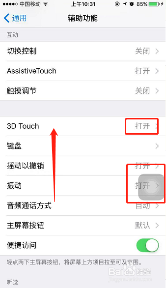苹果手机的浮标（3D-touch）怎么开启