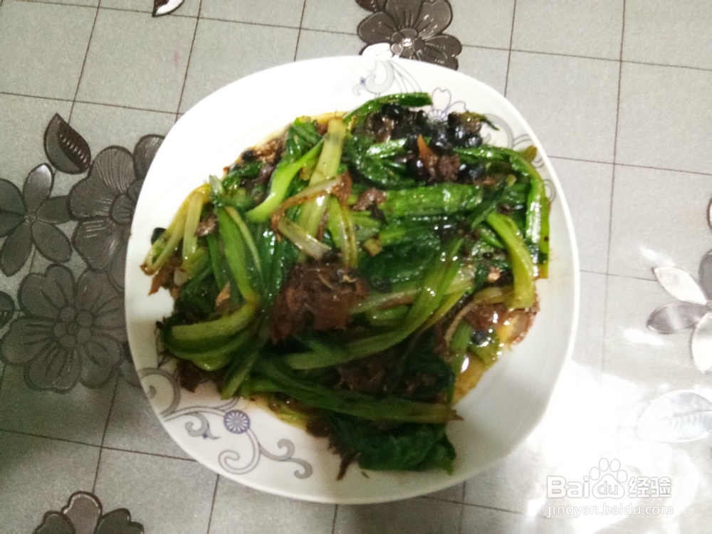 豆萁鱼油麦菜的做法
