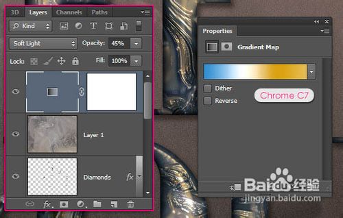 Photoshop制作华丽的镶宝石金属字