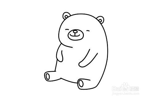 坐着的熊简笔画图片