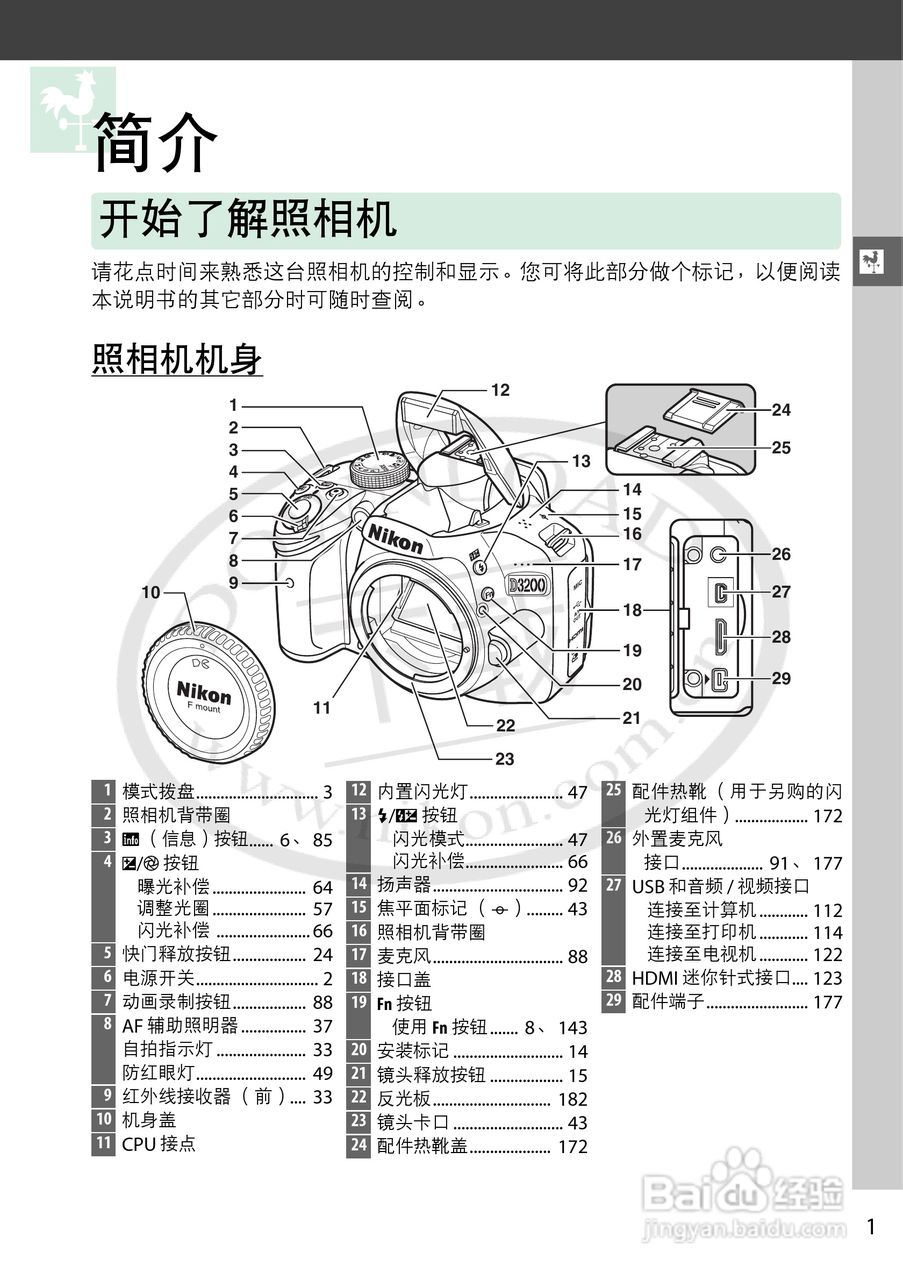 尼康NIKON D3200数码相机使用说明书:[3]