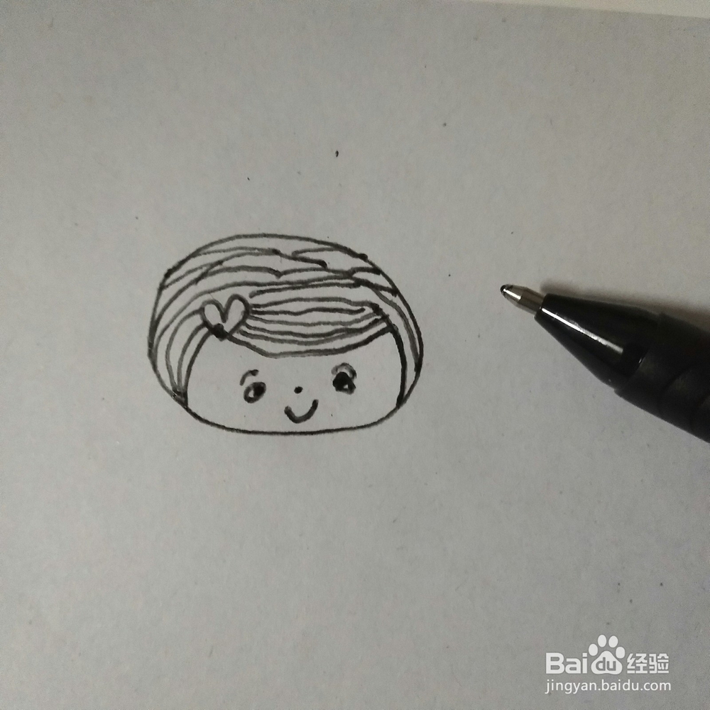 简笔画做早操女孩