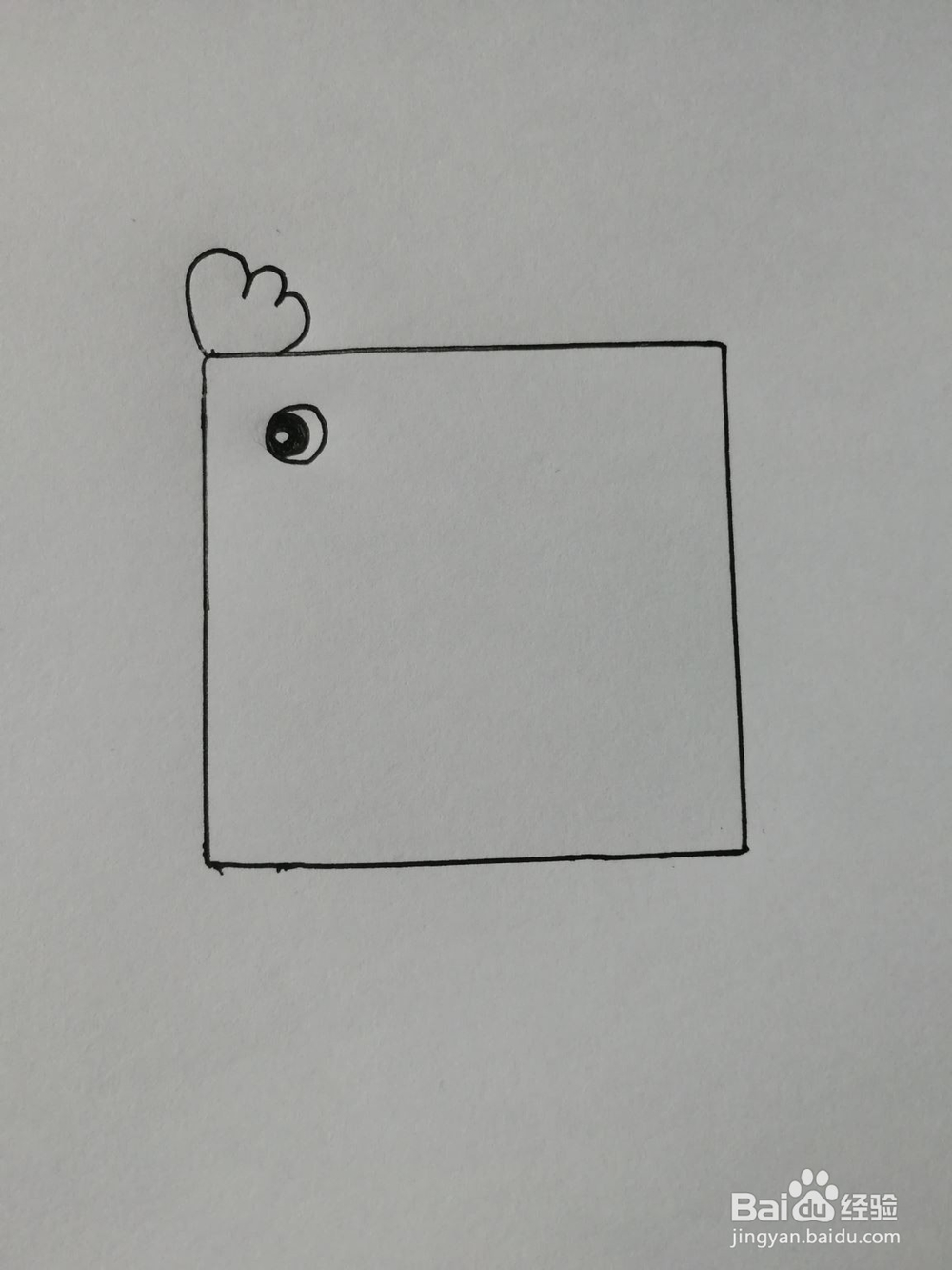 如何使用正方形画出一个简单的小公鸡