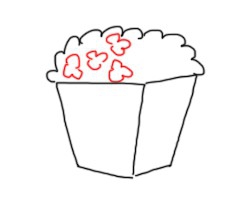 一盒爆米花怎么画